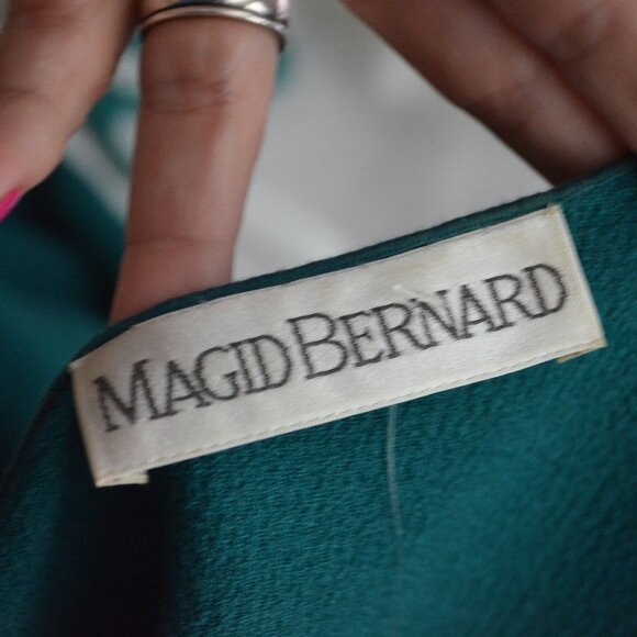 Sz 6 Magid Bernard Green Ruffle Sleeveless Dress - Picture 7 of 7